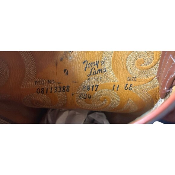 Tony Lama Mens Cowboy Boots Style 8417 USA Made Western Size 11 EE - Picture 6 of 6